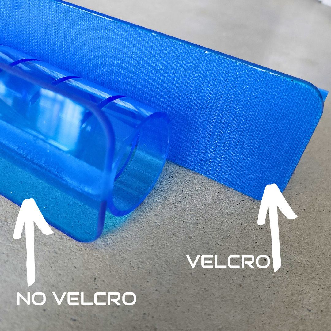 Comparison of the Blue Linear block - with and without Velcro